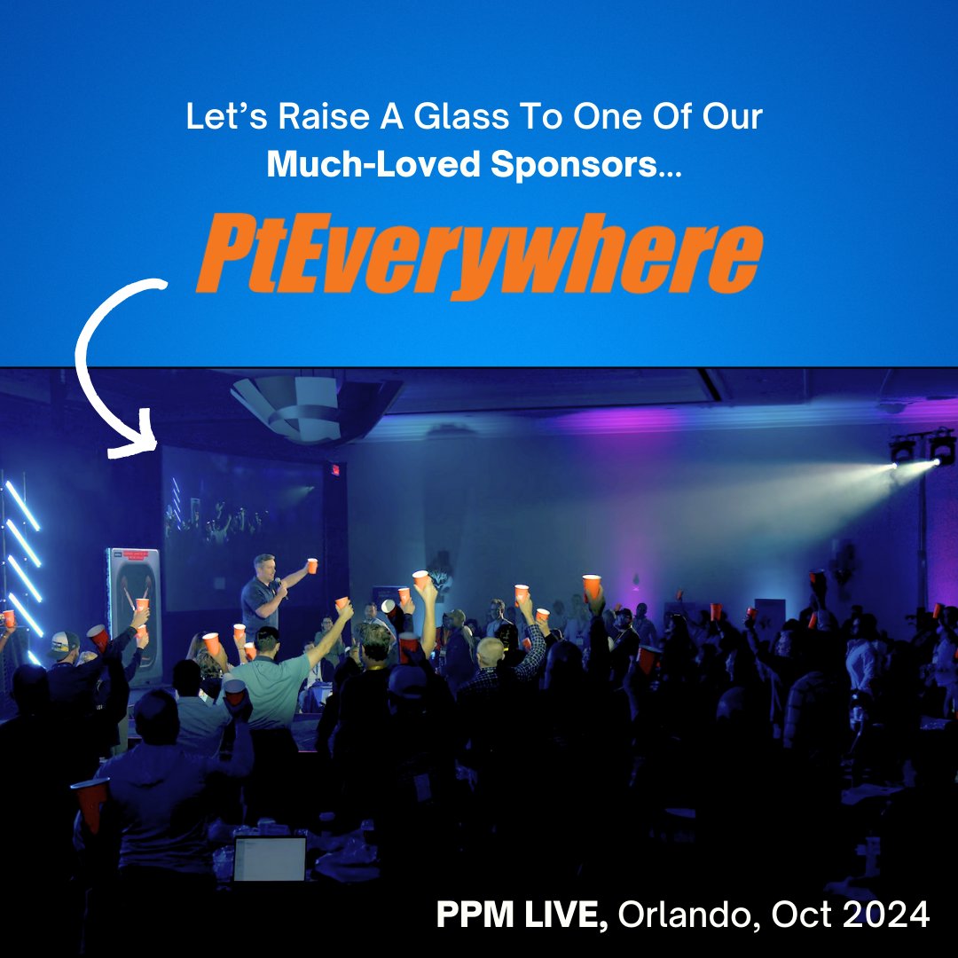 ThePaulGough's tweet photo. Let’s raise a glass to one of our much-loved sponsors... @PtEverywhere_ who help our PT business owners save time, elevate patient care, and increase revenue.

If you're not 100% happy with your EMR, schedule a free demo with them at:
https://t.co/w0nZW6T4mQ https://t.co/8ekOa88kmQ