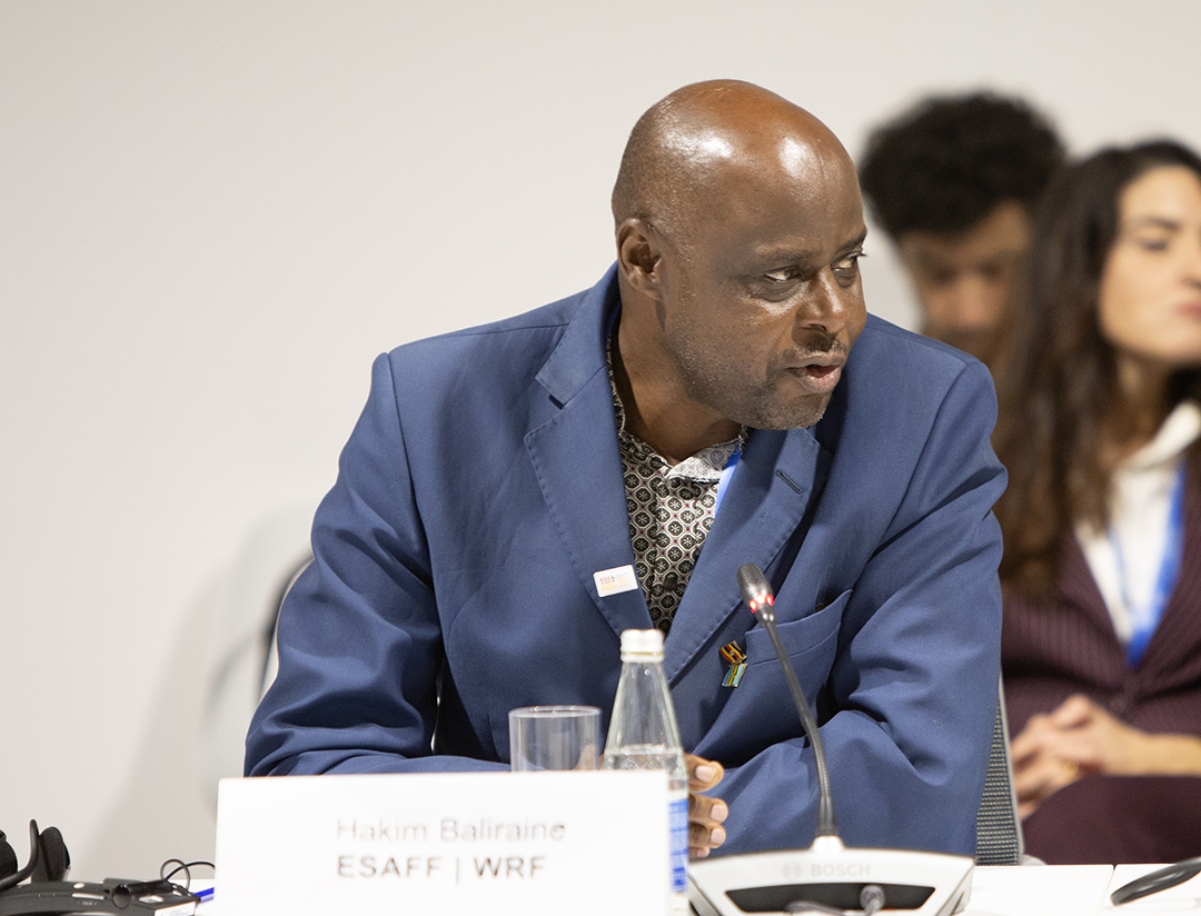 Hakim Baliraine, Eastern and Southern Africa Small Scale Farmers’ Forum (ESAFF) and WRF, emphasized the problem of growing hunger in Africa, as well as soil degradation and climate-related shocks.