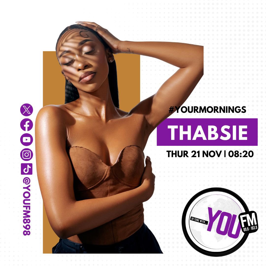 #InTuneWithYOU (@youfm898) on Twitter photo The one and only <a href="/thabsie_sa/">#SamePlace</a> joins YOUR breakfast team <a href="/DJAnkletap/">Malome Tap</a>, <a href="/kgosigadi_B/">Boipelo Hlapane</a>, and <a href="/themba_bizness/">#ItsMrBuziness2U</a> tomorrow on #Yourmornings at 08:20! Don't miss it!" The one and only <a href="/thabsie_sa/">#SamePlace</a> joins YOUR breakfast team <a href="/DJAnkletap/">Malome Tap</a>, <a href="/kgosigadi_B/">Boipelo Hlapane</a>, and <a href="/themba_bizness/">#ItsMrBuziness2U</a> tomorrow on #Yourmornings at 08:20! Don't miss it!"