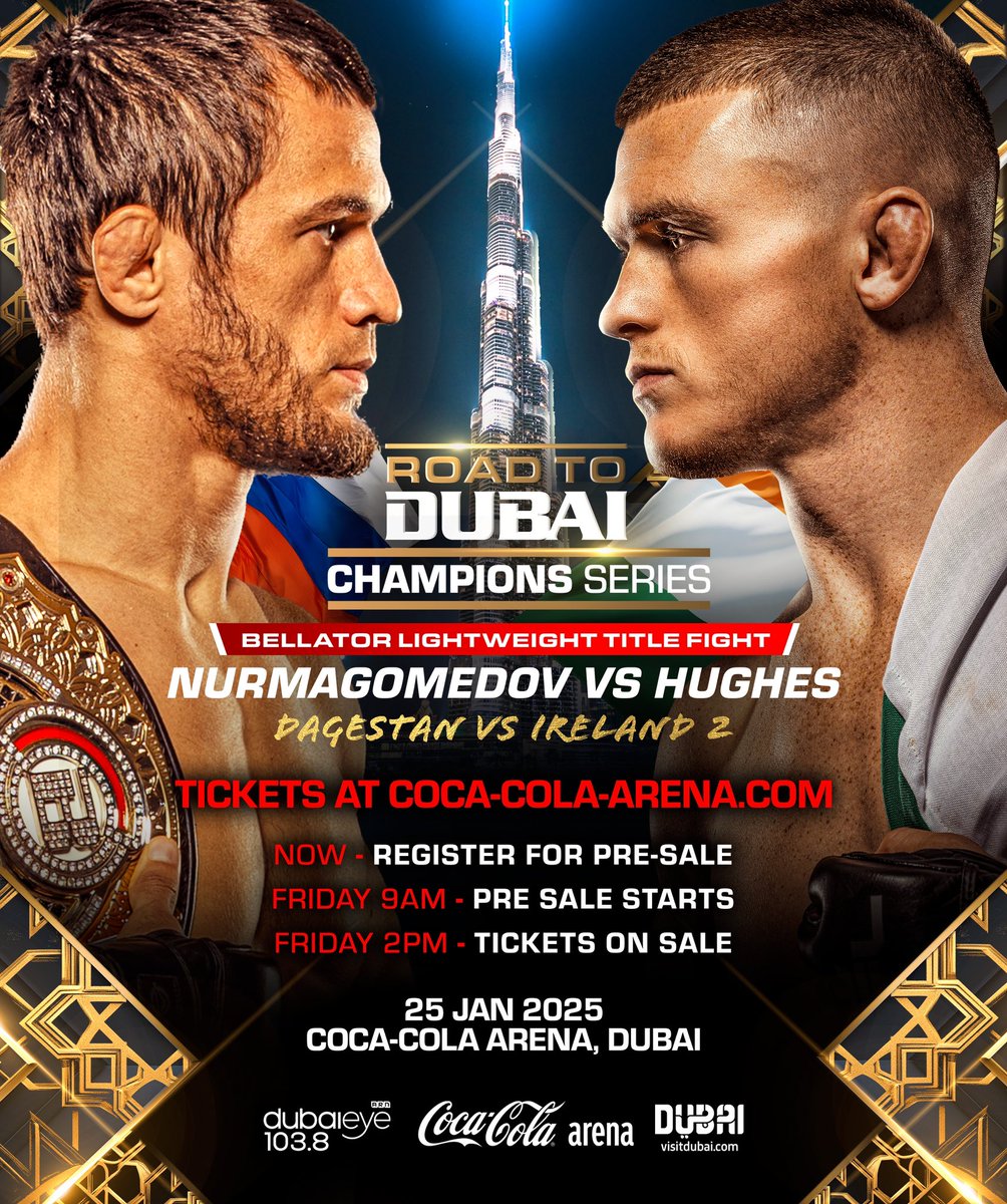 𝘽𝙀 𝙏𝙃𝙀𝙍𝙀! 🫵🎟️

• 21st November, 8AM - Register for tickets
• 22nd November, 9AM - Pre Sale Begins
• ⁠22nd November, 2PM - General Sale

Make sure you register for presale and purchase tickets at Coca-Cola-Arena.com! Don’t miss it!

*all times are Gulf Standard