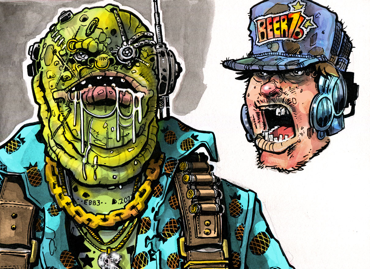 EdwinBickford's tweet image. lunch art colored. tried a different method for coloring this time. #edbickford #metalrobot