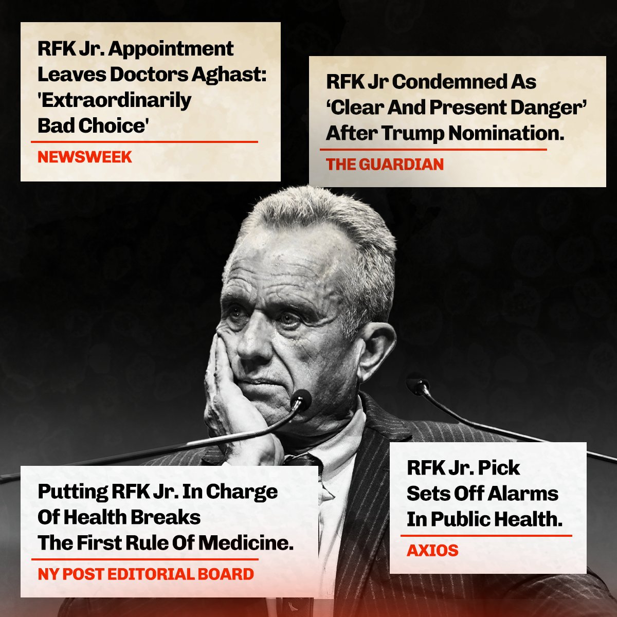 RFK Jr. in charge of health? 🚨 A dangerous, unqualified pick that puts lives at risk. Doctors, experts, and the media agree: this is a disaster waiting to happen. Americans deserves better. #StopRFK