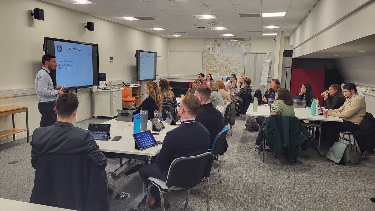 MissLBaird's tweet photo. Thank you to Martyn Shields @LarbertHigh for his input with our secondary probationer colleagues this week. A very valuable opportunity to explore mental health &amp; wellbeing, both as educators and as individuals. #3GoodThings #relationships https://t.co/9lo0A0yIYw