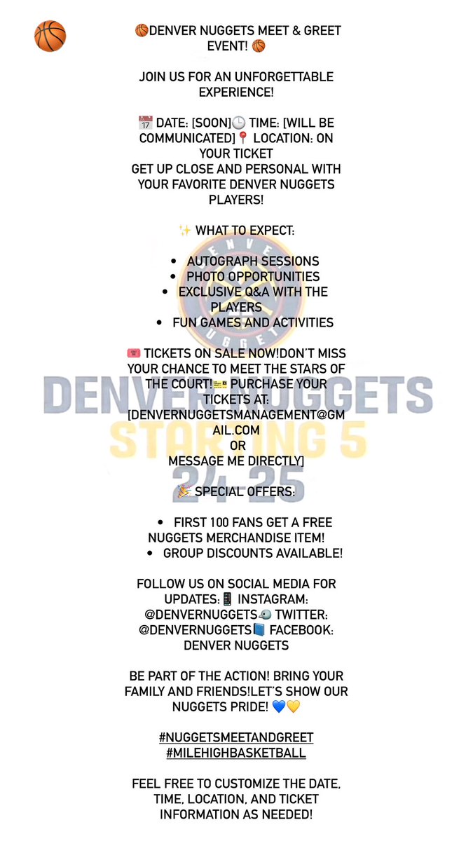 AlanZucker's tweet photo. @nuggets https://t.co/TPocyLV9vT