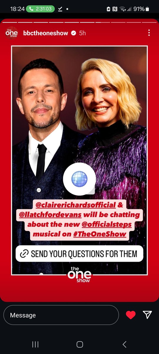 StepsZoneUK's tweet photo. Join @llatchfordevans and @_ClaireRichards from @OfficialSteps as they talk about @thestepsmusical on #TheOneShow at 7pm UK Time on @BBCOne See you then! :D #Steps #TheStepsMusical #StepsZoneUK #Steptacular #5678Steps #LeeLatchfordEvans #ClaireRichards #StepsInterview https://t.co/ApANQvA4Io
