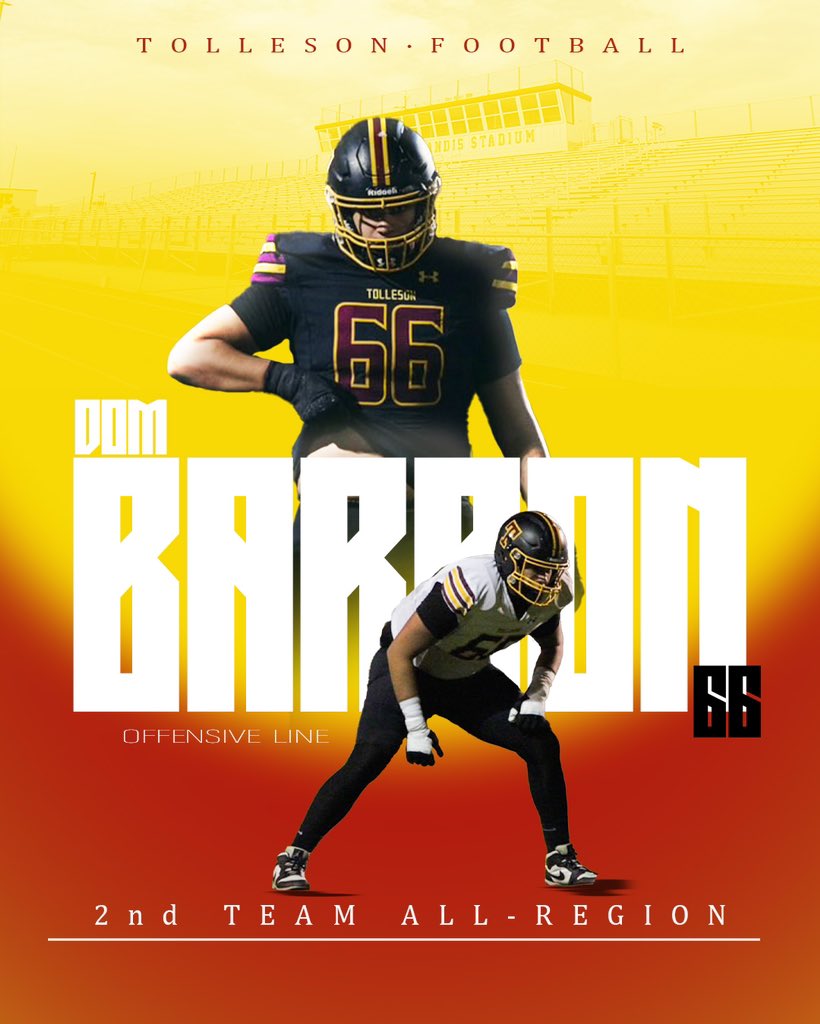 Dominick Barron (@dominickbarron_) on Twitter photo Blessed to be named a 2nd Team all Region Offensive Lineman
<a href="/TTownFball/">Tolleson Football</a> <a href="/griffwellbrock/">Coach Griff</a> <a href="/CoachWellbrock/">Rich Wellbrock</a>
#AGTG🙏🏻 #Ttown Blessed to be named a 2nd Team all Region Offensive Lineman
<a href="/TTownFball/">Tolleson Football</a> <a href="/griffwellbrock/">Coach Griff</a> <a href="/CoachWellbrock/">Rich Wellbrock</a>
#AGTG🙏🏻 #Ttown