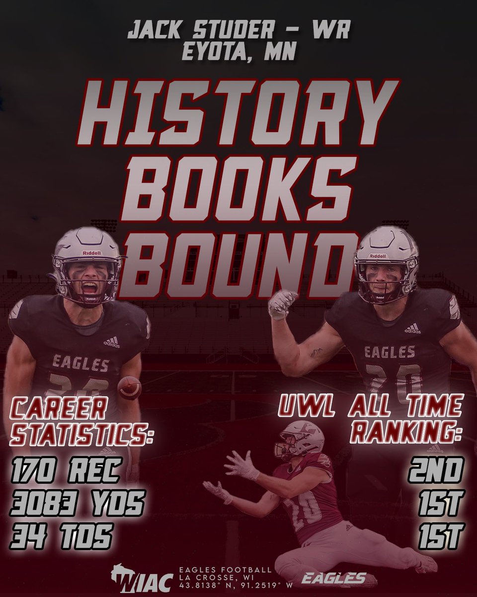 And still counting… HE’S NOT FROM THIS WORLD 🦅🏈

We are so grateful and lucky to have been with Jack every step of his collegiate career. True example of BE YOU. Congratulations Studer, now let’s go win a National Championship!

#TheExperience #d3fb