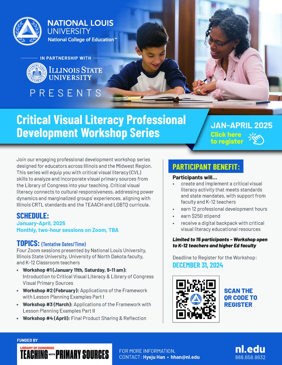 Attention alumni educators! 📚 Enhance your teaching toolkit with the Critical Visual Literacy Workshop Series, Jan-Apr 2025. Analyze visual primary sources, align with CRTL standards, and earn PD hours + a $250 stipend! Register by Dec 31. 🖼️✨