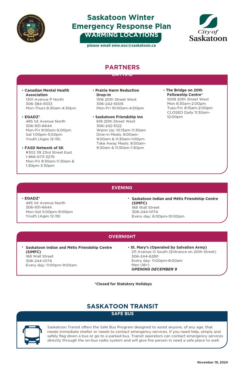 RevRobYXE's tweet photo. The City has announced it warm up locations, so please share these along the line. Thanks! https://t.co/2vzgjAf3WV