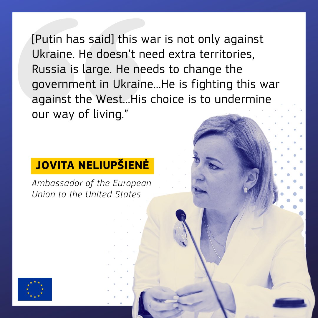 European Union in the U.S. (@euintheus) on Twitter photo What is the EU's perspective on #Ukraine following Donald Trump's election? Let's just say: It hasn't changed much. Ukraine represents our values, and Europe will defend those values for as long as it takes. More from <a href="/EUAmbUS/">Jovita Neliupšienė</a> on <a href="/MorningEdition/">Morning Edition</a> <a href="/NPR/">NPR</a>: n.pr/40XVHeU What is the EU's perspective on #Ukraine following Donald Trump's election? Let's just say: It hasn't changed much. Ukraine represents our values, and Europe will defend those values for as long as it takes. More from <a href="/EUAmbUS/">Jovita Neliupšienė</a> on <a href="/MorningEdition/">Morning Edition</a> <a href="/NPR/">NPR</a>: n.pr/40XVHeU