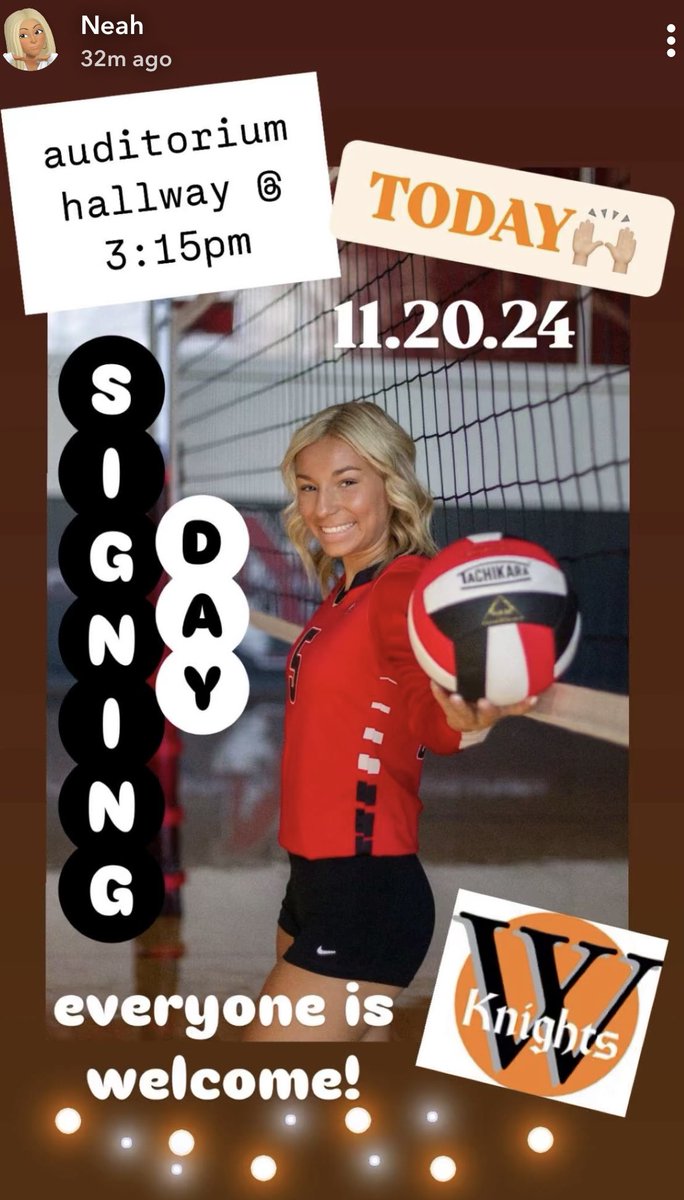 Exciting day for future Wartburg Knights volleyball player <a href="/NeahBunkers5/">Neah Bunkers</a>!🏐

<a href="/northpolkvball/">North Polk Volleyball</a>
<a href="/northpolkcomets/">North Polk Activities</a> 
<a href="/wartburgvb/">Wartburg Volleyball</a> 
<a href="/WartburgKnights/">Wartburg Athletics</a>