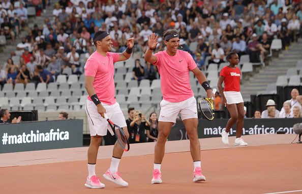 Trevornoah's tweet photo. 🎾 Today, tennis lovers worldwide received news that we all expected, but always dreamed we could somehow avoid. Because today, @RafaelNadal announced his official departure from the sport. 

For anyone who’s ever had the pleasure of watching this man grace a court, they will know that his mastery has forever altered our perception of what tennis can be. His athleticism transformed a clay court into a Gladiators arena where his forehand felt less like a tennis technique, and more like the warrior brandishing the broadest sword. Rafa has been such a prolific figure in the sport, that he somehow even managed to elevate the art of headband adjustments and delicate wedgie removals. 

On a personal level, I remember playing in our last doubles tennis match together. Rafa and I were seated in the change room, and I turned to him with tears in my eyes and said “Rafa, I think this is going to be my last tennis match. I think I’m retiring“ And I’ll never forget Rafa turning to me and saying, “Trevor, I didn’t even know you played tennis.” He always knew how to cheer me up. And I’ll never forget that. 🥲

Rafa, as you step away from the spotlight, the world of tennis loses a monumental figure, but your legacy of passion, perseverance, and the occasional perfect pirouette on the baseline will live on. Here’s to endless sunny days ahead, fewer blistered fingers, and maybe a match where the score doesn’t matter.

#VamosRafa #VivaElMatador