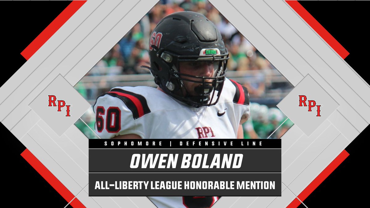 Congratulations to Sophomore DL Owen Boland on earning All-Liberty League Honorable Mention! Boland has been and will be an impact player along the defensive line for years to come!

#REDFAM