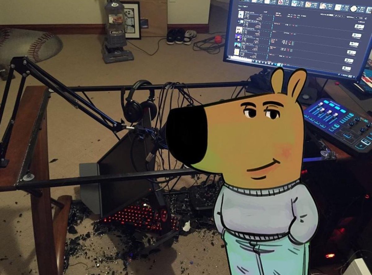 The shitcoin you bought gets rugged overnight but you’re just a chill guy so you look for the next opportunity