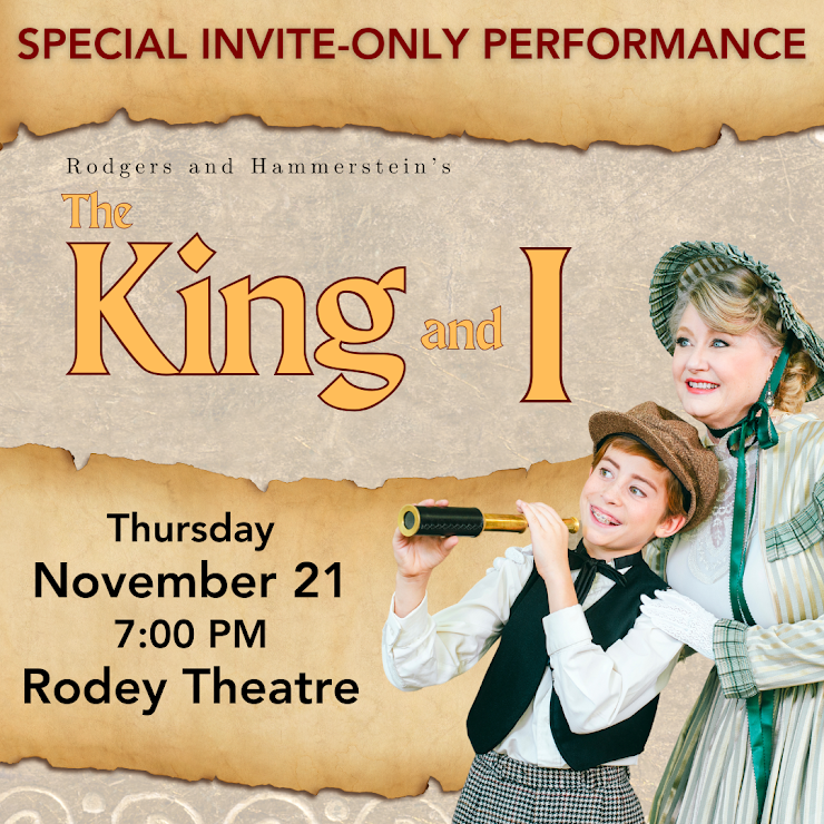 RGDSN's tweet photo. RGDSN families, you're invited to a special performance of "The King and I" at the Rodey Theatre TOMORROW at 7pm! This exclusive event is free for RGDSN families and friends. 

Don’t miss this unforgettable evening of theater—reserve your spot today at https://t.co/i5BPKN1LGU! https://t.co/S7QrzhwFzo