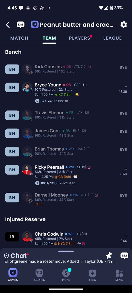 jeremywayne_'s tweet photo. @Sportsoholic22 Should I trade James Cook for Justin Herbert and Cade Otton? Full PPR, Two QB league. Could use Otton's WR-like numbers with my thin WR group. Obviously need QB help. Would only be left with Gibbs, Irving, and Etienne at RB. https://t.co/Qsl0Z9Sgj3
