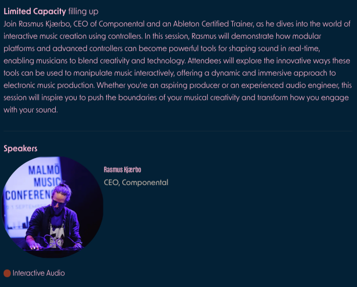 I'm excited to speak at Sonic Days 2024 at #soniccollege in #Haderslev representing <a href="/rumkraftdk/">RUMKRAFT</a> and <a href="/componenta68433/">Componental</a>  sonicdays2024.sched.com/event/29c5d23a…  <a href="/sched/">Sched</a>