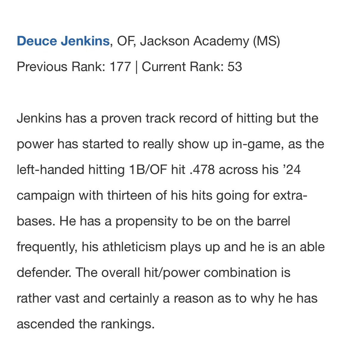 deuce_jenkins's tweet photo. Believe in yourself and be proud of your journey! Thankful
📈 🙌🏾 #upfrom177 #worknotdone @PG_Scouting @PerfectGameUSA @USAPrimeNat @JAraiderBSB @PG_DeepSouth 🔒 https://t.co/gocPU3seBh