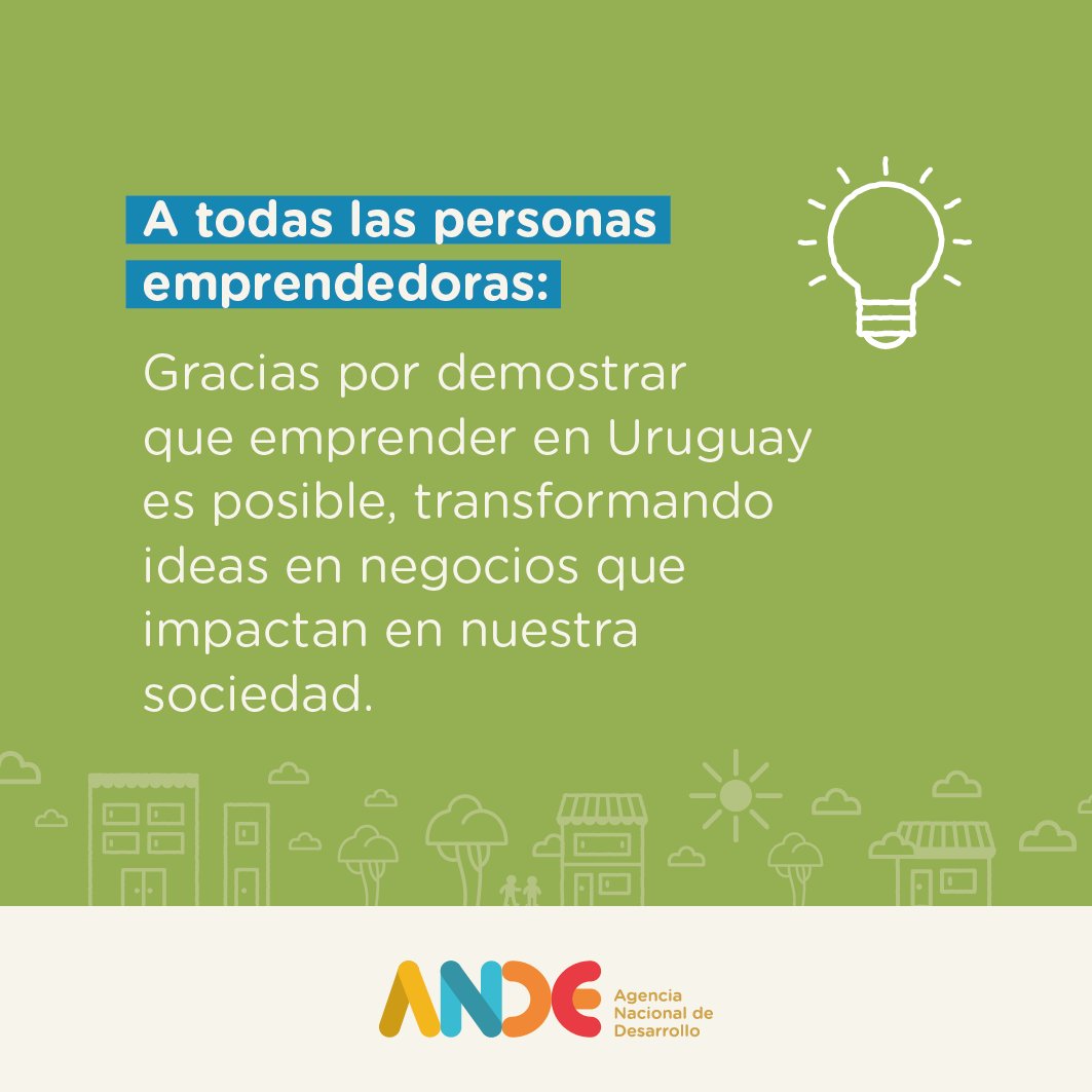 ANDEUruguay's tweet photo. 🎉 ¡Feliz día Nacional de la Cultura Emprendedora! 

Desde ANDE, seguimos apoyando y promoviendo la cultura emprendedora para que cada vez más personas se animen a emprender 💪 https://t.co/xdxs1A9zDG