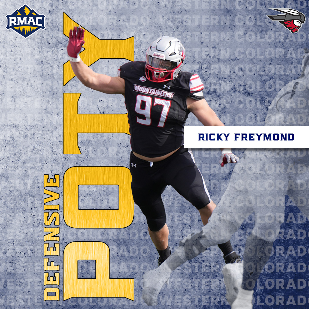 The 2024 RMAC Football Defensive Player of the Year! 

<a href="/MountaineerFB/">Western Colorado Football</a> redshirt junior defensive end Ricky Freymond! 

#EverythingElevated
