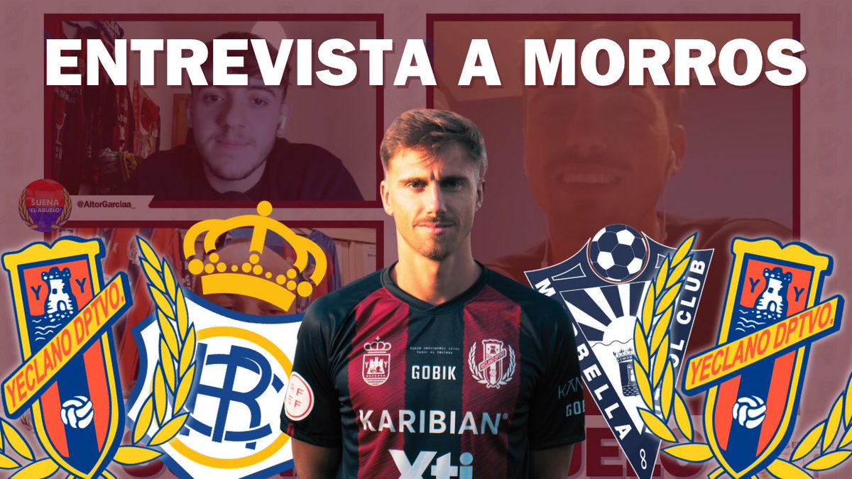🔴 𝟓𝐗𝟏𝟓 | 𝐄𝐧𝐭𝐫𝐞𝐯𝐢𝐬𝐭𝐚 𝐚 <a href="/Juan_Morros/">Juan Antonio “Morros”</a>.

Esta semana hablamos con Morros, defensa del <a href="/Yeclano_dptvo/">Yeclano Deportivo</a>, para repasar la victoria contra el <a href="/recreoficial/">RC Recreativo de Huelva</a> y el partido en Marbella para seguir con el “sweet november.”

¡No te lo pierdas! ⬇️
youtu.be/dKVoCnCEf_I