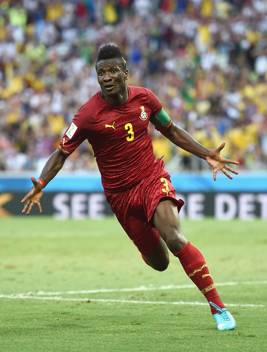 Footballtweet's tweet photo. 🥳 Happy birthday to the first man to score in 9 consecutive major international tournaments:

⚽️ 2006 World Cup
⚽️ 2008 AFCON
⚽️ 2010 AFCON
⚽️ 2010 World Cup
⚽️ 2012 AFCON
⚽️ 2013 AFCON
⚽️ 2014 World Cup
⚽️ 2015 AFCON
⚽️ 2017 AFCON

Asamoah Gyan turns 39 today. 🇬🇭 https://t.co/OEUUBXmroi