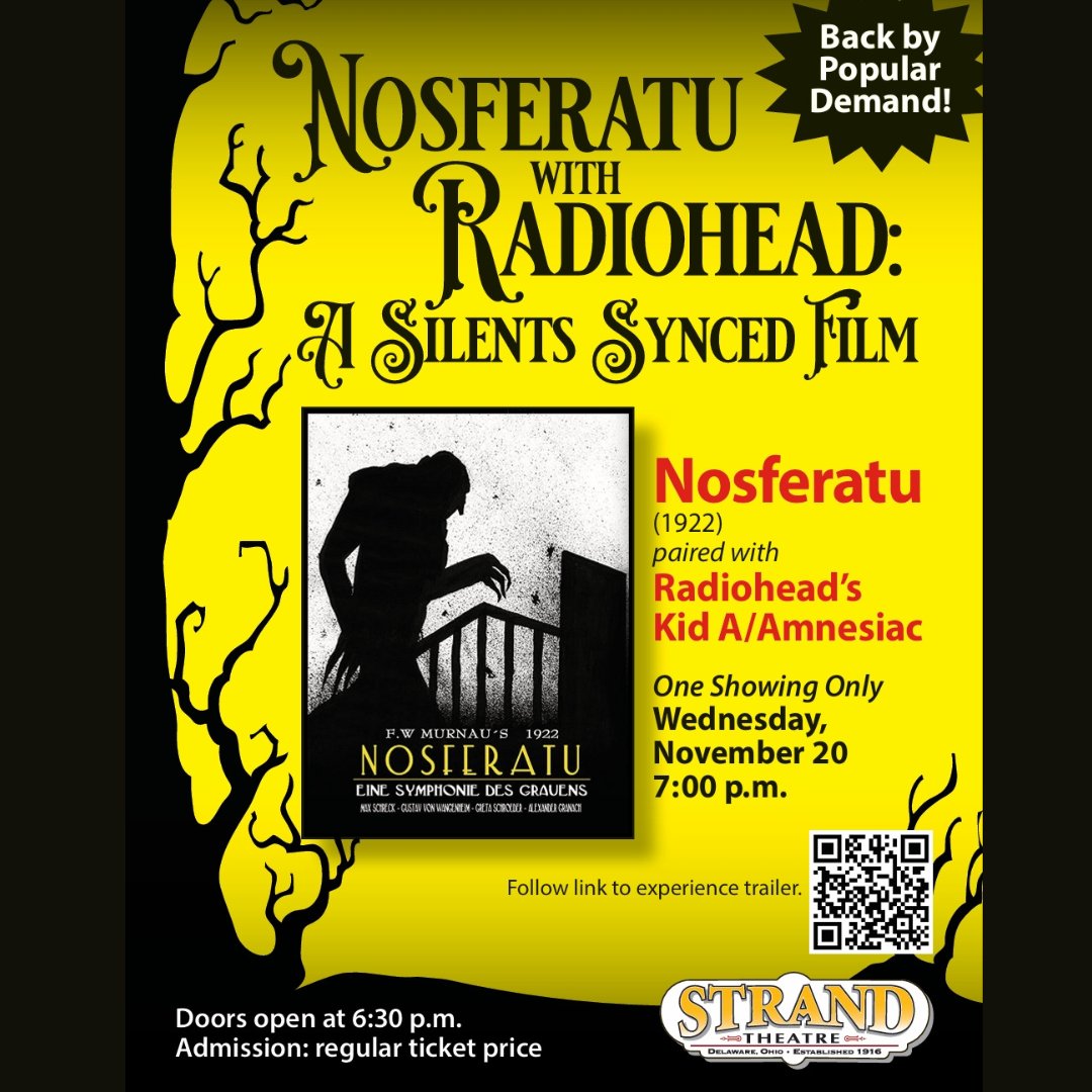 Tonight! You don't want to miss this Back-By-Popular-Demand showing of Nosferatu with Radiohead!