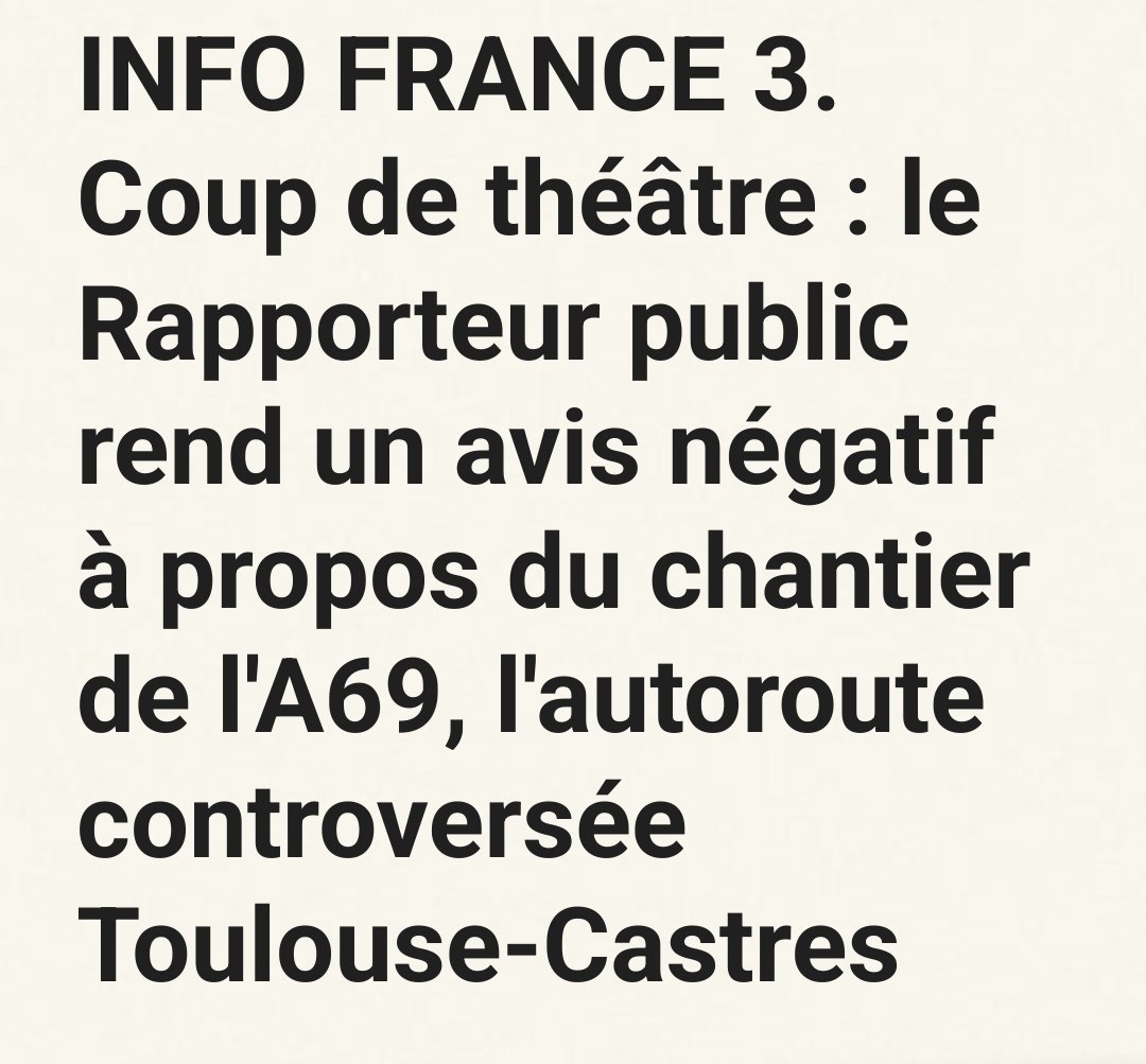 ColombesEelv's tweet photo. Le Rapporteur public demande l'annulation de l'autorisation environnementale de l' #A69! 

Il n'y a pas de "raison impérative d'intérêt public majeur" qui justifierait la destruction d'espèces protégées. 

Le bon sens de retour ? https://t.co/R0O56HZzfh