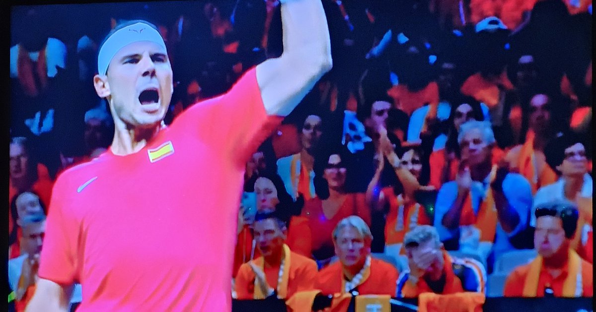 sonyajlewis's tweet photo. Grace, Class, Humility, Character
 #RafaNadal retired yesterday fittingly at the #DavisCup where he began his career.  I met him briefly once at Indian Wells and his smile was infectious.  He's one of #Tennis #GOAT
Gracias #Rafa  For all the incredible memories. https://t.co/NO5vuDxuKZ