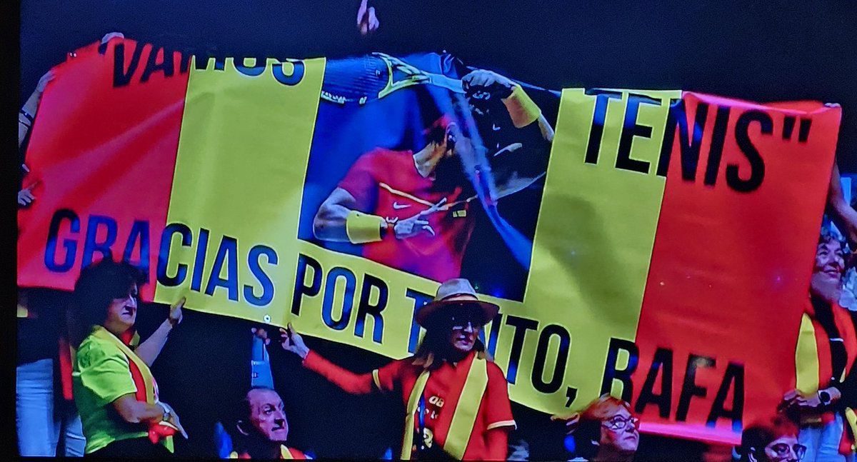 sonyajlewis's tweet photo. Grace, Class, Humility, Character
 #RafaNadal retired yesterday fittingly at the #DavisCup where he began his career.  I met him briefly once at Indian Wells and his smile was infectious.  He's one of #Tennis #GOAT
Gracias #Rafa  For all the incredible memories. https://t.co/NO5vuDxuKZ