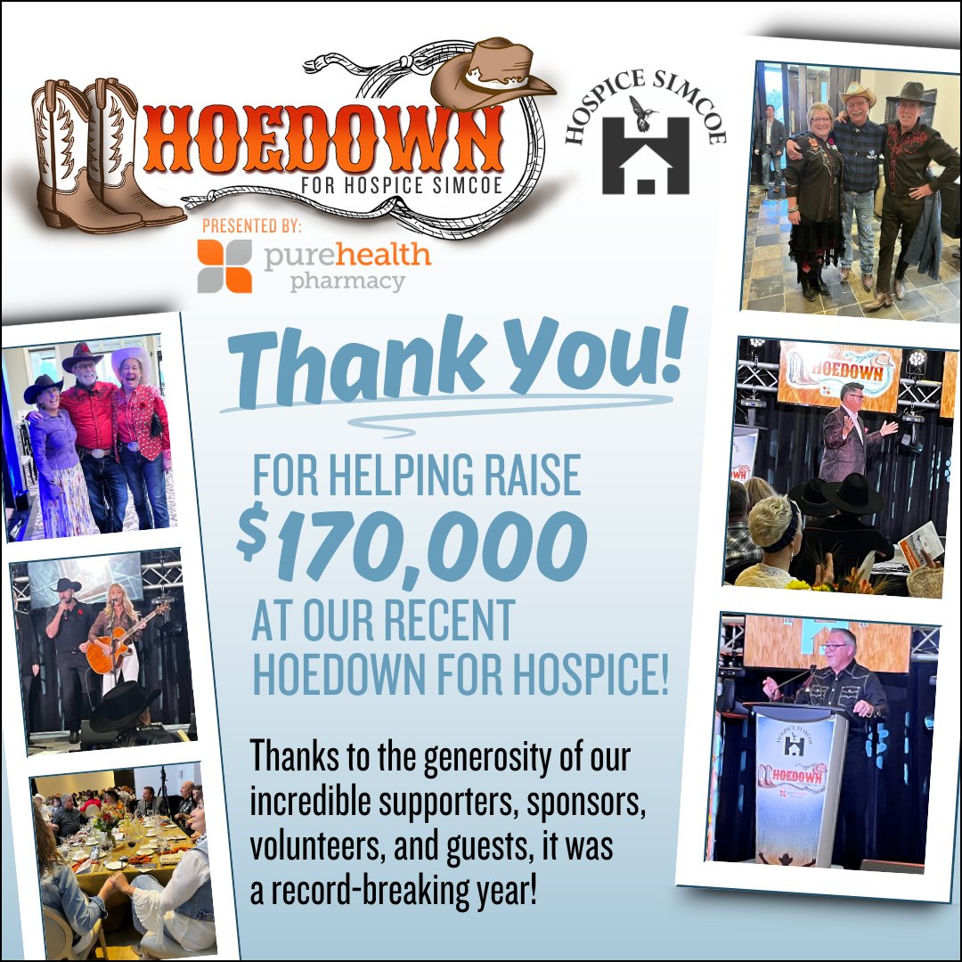 Hoedown for Hospice - A Record-Breaking Success!
We are thrilled to announce that our Hoedown for Hospice raised an incredible $170,000! This is our highest total ever, and it’s all thanks to YOU—our incredible supporters, sponsors, volunteers, and guests. Funds raised will help