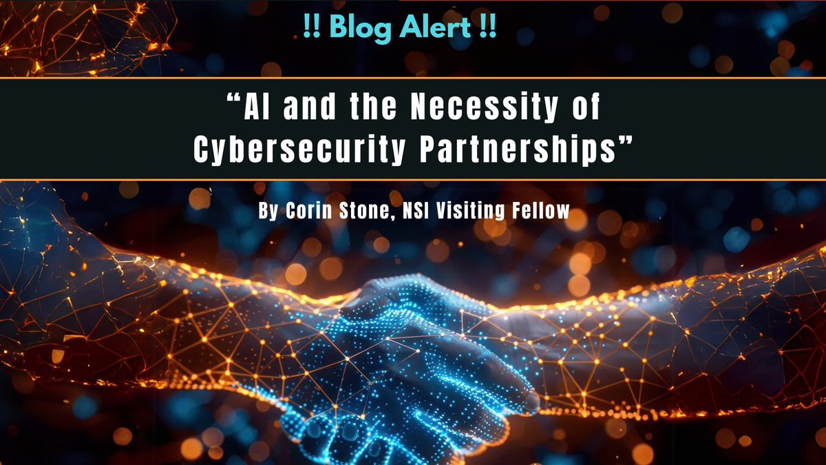 MasonNatSec's tweet image. !!BLOG ALERT!!  

Corin Stone, NSI Visiting Fellow, argues that as #AI transforms the digital landscape, #partnerships  and #alliances must evolve as quickly as the technology.   

Read her full article in The SCIF: ow.ly/5ZVK50Ub5Wn