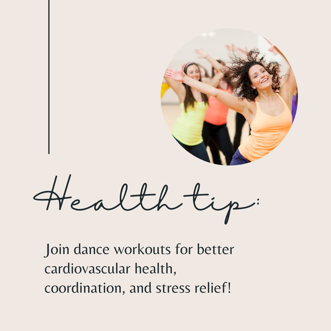 Doc_Ang's tweet image. Ready to groove your way to better health? Join dance workouts for improved cardiovascular health, enhanced coordination, and a fabulous stress relief boost! 🕺❤️ Let’s shake off the stress and dance our way to wellness! Who’s in? 👇 

#DanceItOut #HealthyLiving #CardioFun