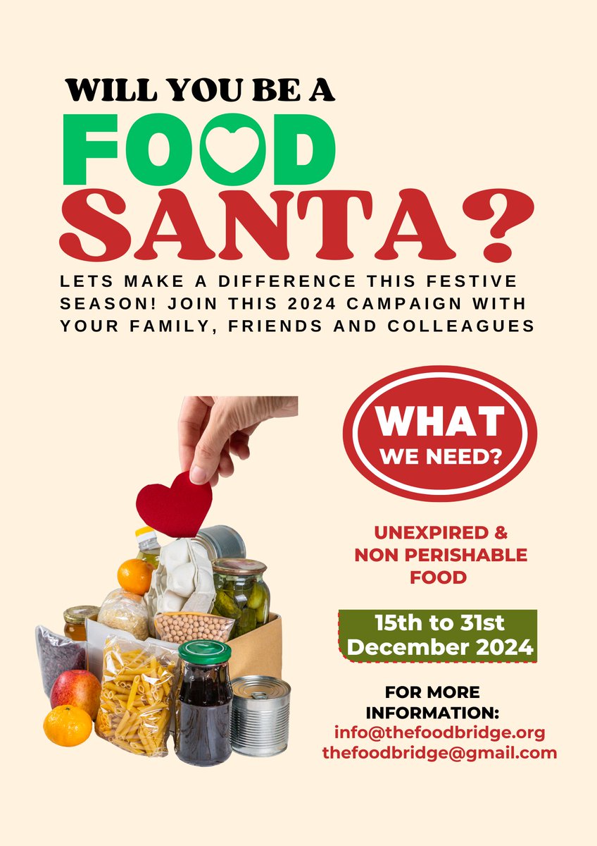 The 2024 Food Santa Campaign kicks off 15th of December 2024. We are looking for partners, donors and supporters that will collaborate with us to collect or donate food to families during this festive period.
<a href="/BrusselsExpats/">Brussels Expats</a> <a href="/CityBrussels/">Brussels (Unofficial account)</a> @LifeinBxl <a href="/LidlBelgium/">Lidl Belgium</a> <a href="/colead_link/">COLEAD.link</a>
