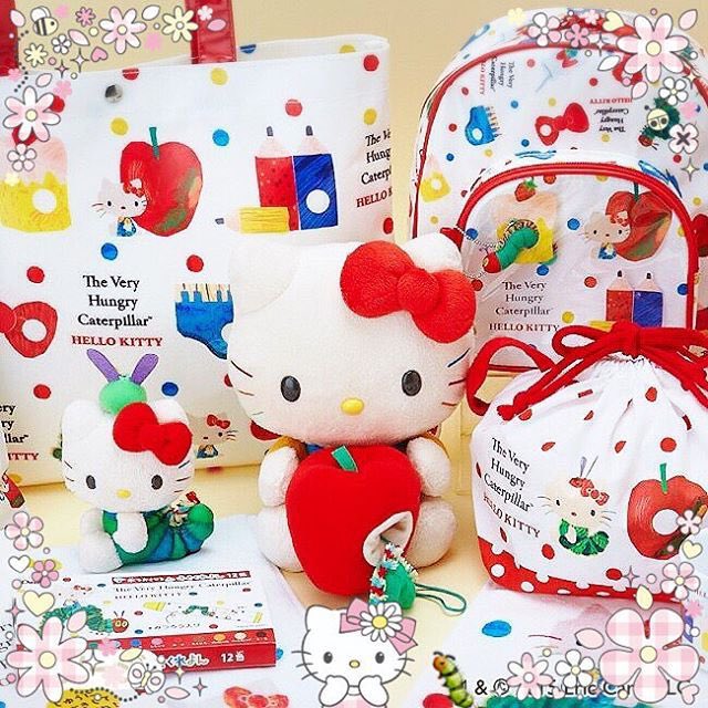 sanriodaily's tweet photo. hello kitty x the very hungry caterpillar 💫 https://t.co/I52xEwmJZF