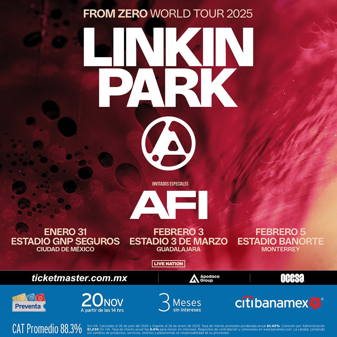 ticketelhamster's tweet photo. 🚨Linkin Park - CDMX, GDL &amp; MTY
🎫Preventa Citibanamex HOY 2 PM
🔗 https://t.co/4zAuJxaNW8

⚠️Solo pago con tarjetas de crédito o débito Citibanamex.

▶️ Fila virtual: Entrar 1:45 PM. (NO ANTES, Porque hay otra preventa)

#ticketelhamster 🐹 #LinkinPark https://t.co/eQ7XLPY1E2