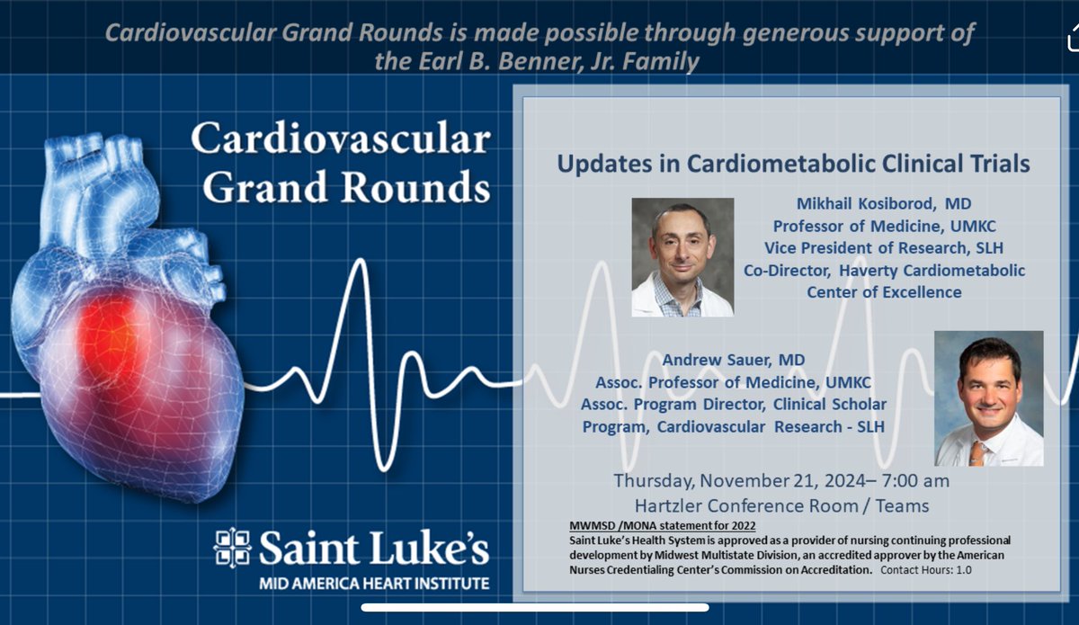 Andrew J Sauer MD (@andrewjsauer) on Twitter photo This is a special Cardiology Grand Rounds I am grateful to do with <a href="/MkosiborodMD/">Mikhail Kosiborod</a> at <a href="/MidAmericaHeart/">Saint Luke's Mid America Heart Institute</a> tomorrow morning.
It’s been quite the ride working together. This is a special Cardiology Grand Rounds I am grateful to do with <a href="/MkosiborodMD/">Mikhail Kosiborod</a> at <a href="/MidAmericaHeart/">Saint Luke's Mid America Heart Institute</a> tomorrow morning.
It’s been quite the ride working together.