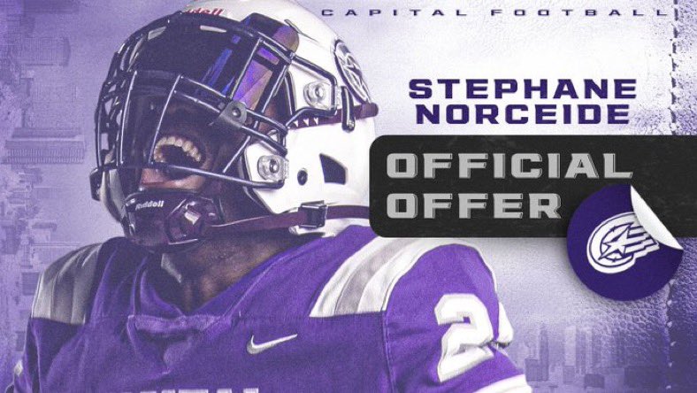 Stephane_Norceide19🇭🇹 (@snorceide14) on Twitter photo Extremely blessed to receive and offer from Capital University!!🟣⚫️#agtg🙏🏾<a href="/CoachXavierBHS/">Coach X and Os</a> <a href="/Coachcalexander/">Charles Alexander</a> <a href="/BlakeJacketsFB/">Blake High School Football Team</a> Extremely blessed to receive and offer from Capital University!!🟣⚫️#agtg🙏🏾<a href="/CoachXavierBHS/">Coach X and Os</a> <a href="/Coachcalexander/">Charles Alexander</a> <a href="/BlakeJacketsFB/">Blake High School Football Team</a>