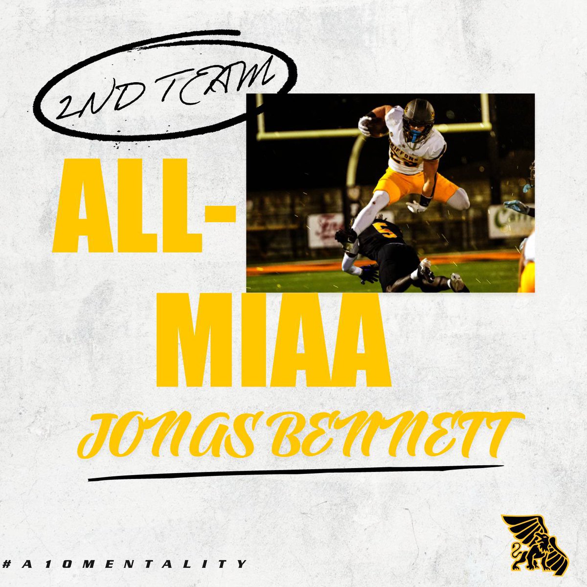 MWSU_Football's tweet photo. Congratulations to our three 2024 All-MIAA Second Team members!

🦅🦁
@JonasBennett1 , WR
@jameslucio64, OL
@11Desgreen, DB

#A10Mentality https://t.co/kXVy2pl9qp