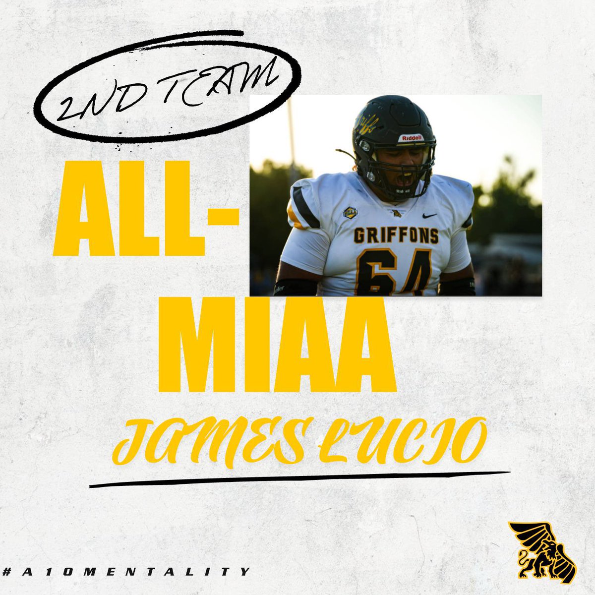 MWSU_Football's tweet photo. Congratulations to our three 2024 All-MIAA Second Team members!

🦅🦁
@JonasBennett1 , WR
@jameslucio64, OL
@11Desgreen, DB

#A10Mentality https://t.co/kXVy2pl9qp