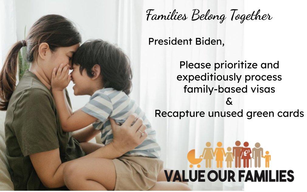 Value Our Families (@valuefamilies) on Twitter photo .<a href="/POTUS/">President Donald J. Trump</a> it’s time to prioritize processing family-based visas before it's too late. The Biden Admin has yet to process hundreds of thousands of family-based visas. Call President Biden at (202) 456-1111 today and ask him to process family-based visas. #FamiliesBelongTogether .<a href="/POTUS/">President Donald J. Trump</a> it’s time to prioritize processing family-based visas before it's too late. The Biden Admin has yet to process hundreds of thousands of family-based visas. Call President Biden at (202) 456-1111 today and ask him to process family-based visas. #FamiliesBelongTogether