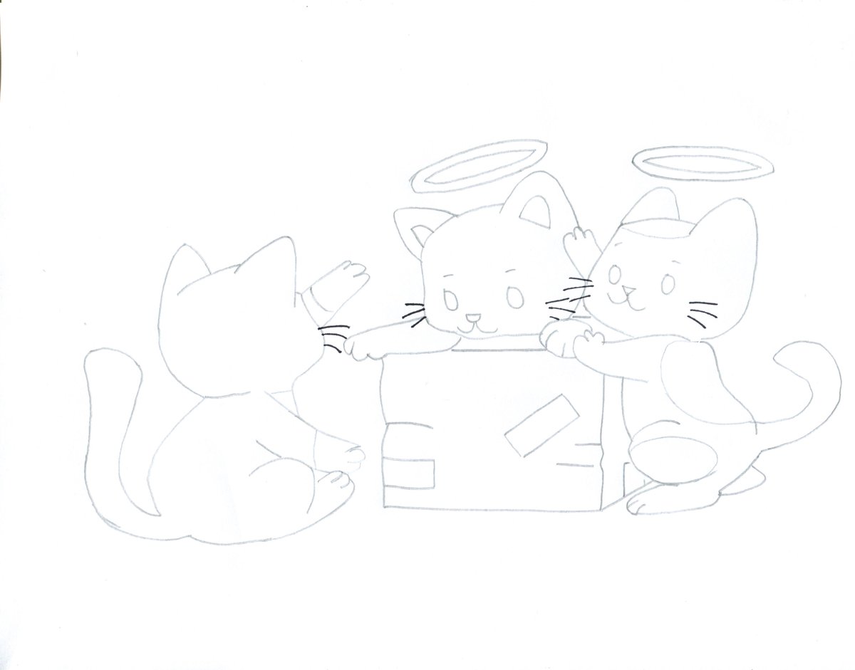 TSonic12345's tweet photo. It was my cutwork's birthday last Friday. She's a cat Mom sadly 2 out of the 3 she had are no longer with us so the two that aren't with us anymore have halos over their heads.
Picture 1: Pencil
Picture 2: Outlined
Picture 3 : Colored
Picture 4 : Original https://t.co/K5bRt3nLfb