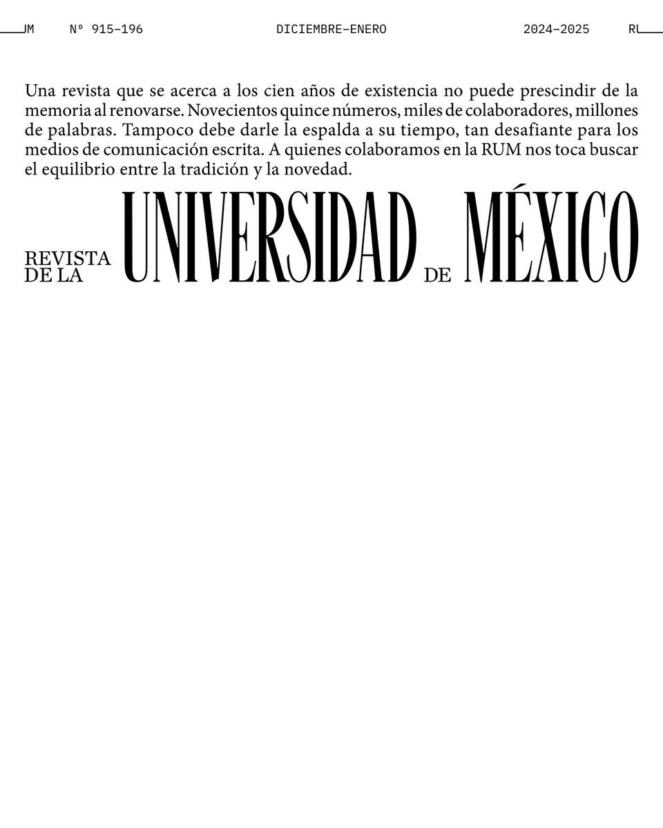 ✨ Recuperamos en la portada una tipografía clásica para el título de la revista y en la versión en línea inauguramos una sección exclusiva dedicada a la cultura digital. 📱💻 Continuamos en cada número con un dossier temático.