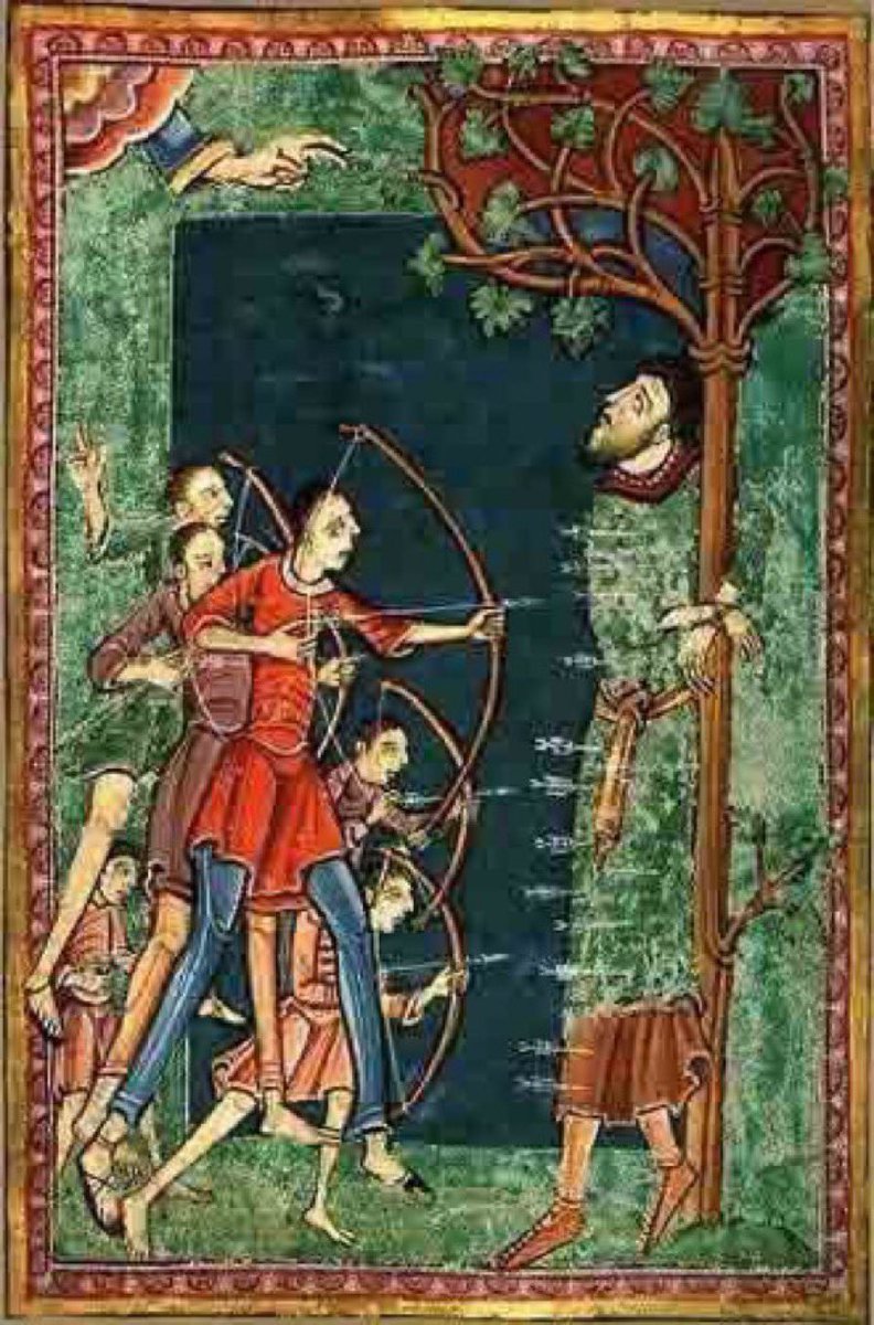 20 Nov 869x870: St Edmund, king of East Angles killed by Vikings #otd His important shrine was destroyed in the dissolution of the monasteries.