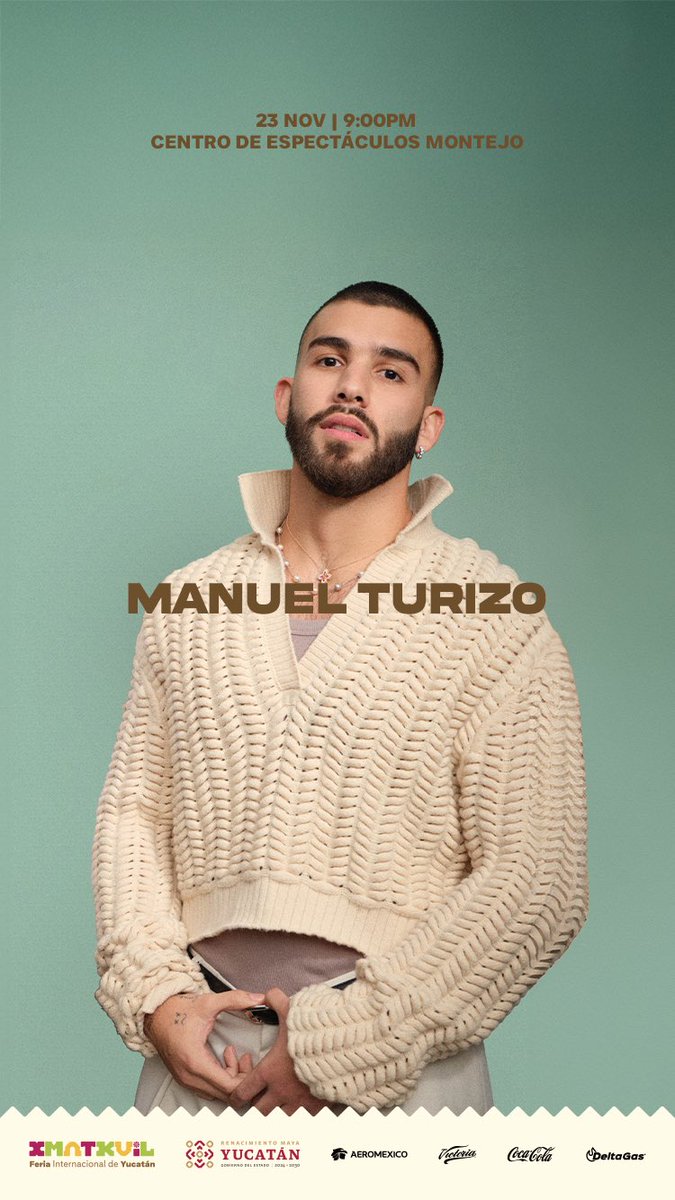 Manuel Turizo en Centro de Espectáculos Montejo! ☀️😎 

Este sábado 23 de noviembre