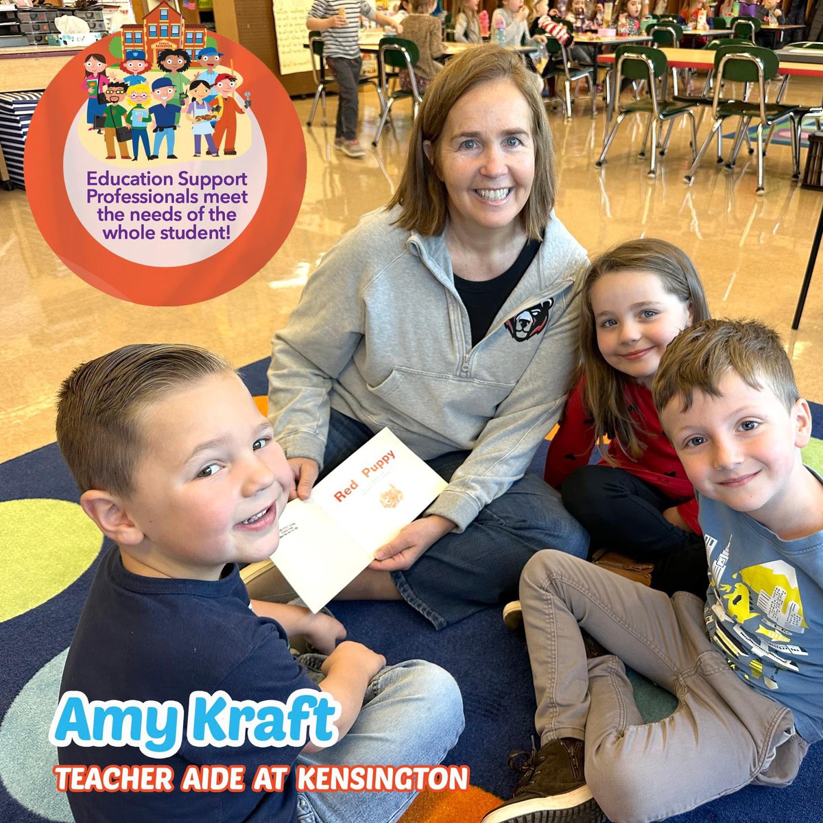 GlensFallsCSD's tweet photo. 🎉This week, #GFNation is celebrating the many school staff members who make learning possible — our Education Support Professionals! Today we feature Amy Kraft, Teacher Aide at Kensington! ❤️🖤 

https://t.co/M2HtHHDg8F

#WeLoveOurESPs #GFNationProud https://t.co/J76JJoE7QN
