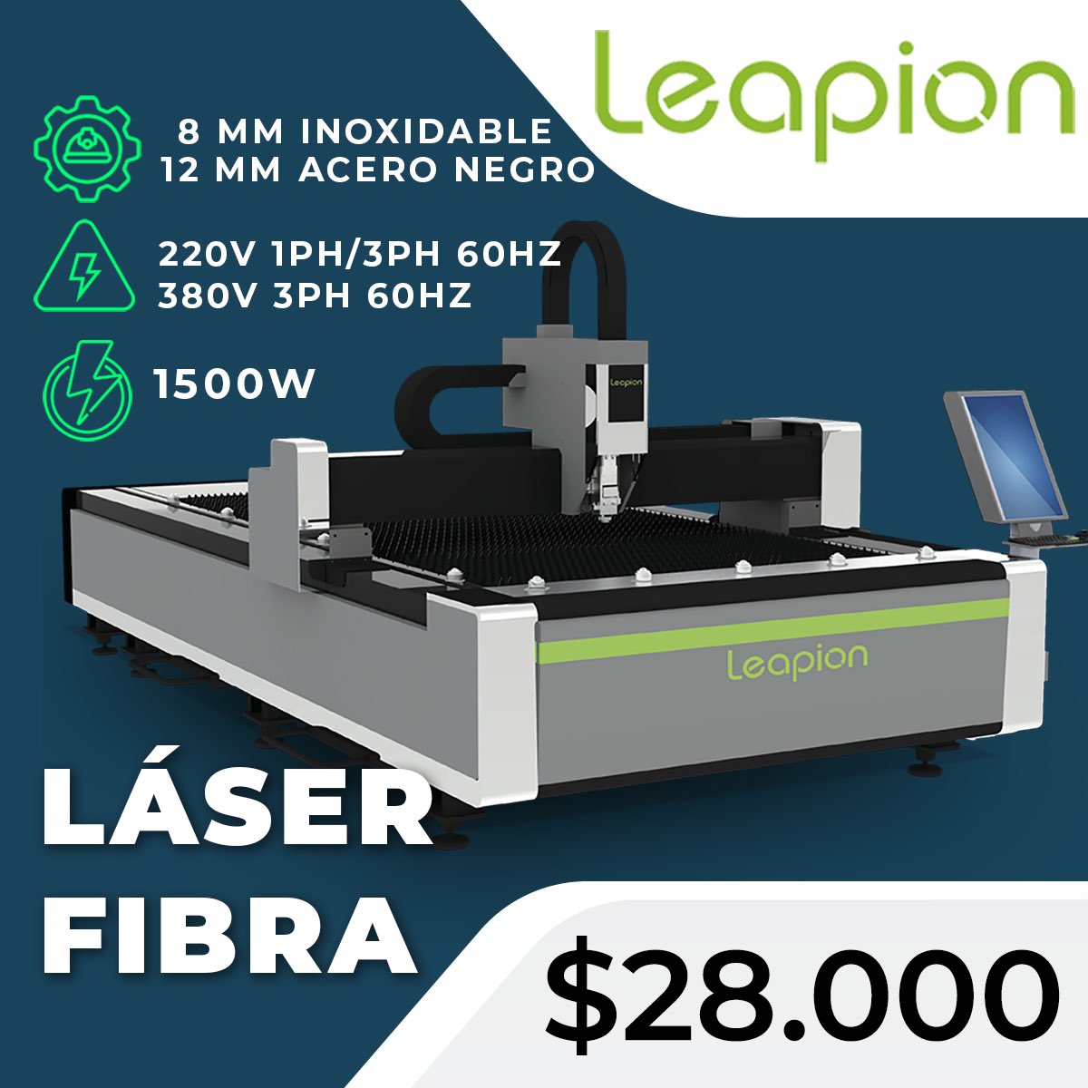 hispanialog's tweet photo. Promoción para #importación de fábrica de #maquinaria #laserfibra para corte de planchas de #acero, que incluye visita técnica inicial, entrega, consumibles para un año, instalación, #garantía de 2 años y capacitación. La importación tarda 2 meses y medio desde el pedido hasta la entrega en #Ecuador. Precio vigente hasta el 31/01/25.