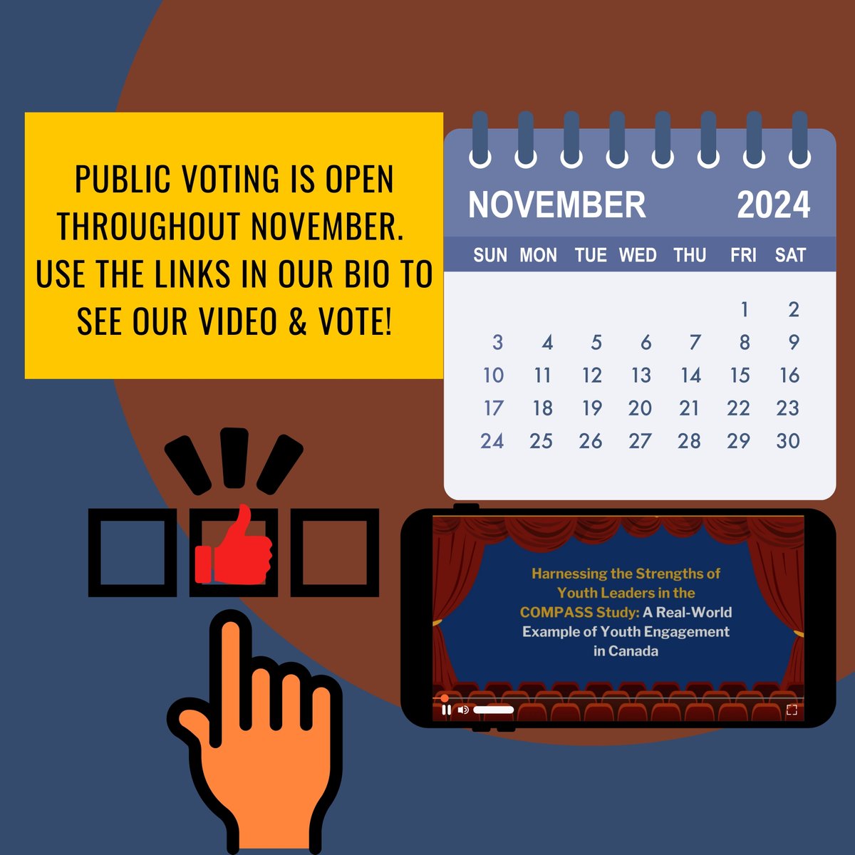COMPASS (@compass_uw) on Twitter photo #NationalChildDay is a good day to remind you to vote for your favourite <a href="/CIHR_IHDCYH/">CIHR-IHDCYH</a> Talks entry before Nov 30!
Check out the video made by our COMPASS Youth Engagement Committees!
tinyurl.com/3s5wdfbe #NationalChildDay is a good day to remind you to vote for your favourite <a href="/CIHR_IHDCYH/">CIHR-IHDCYH</a> Talks entry before Nov 30!
Check out the video made by our COMPASS Youth Engagement Committees!
tinyurl.com/3s5wdfbe