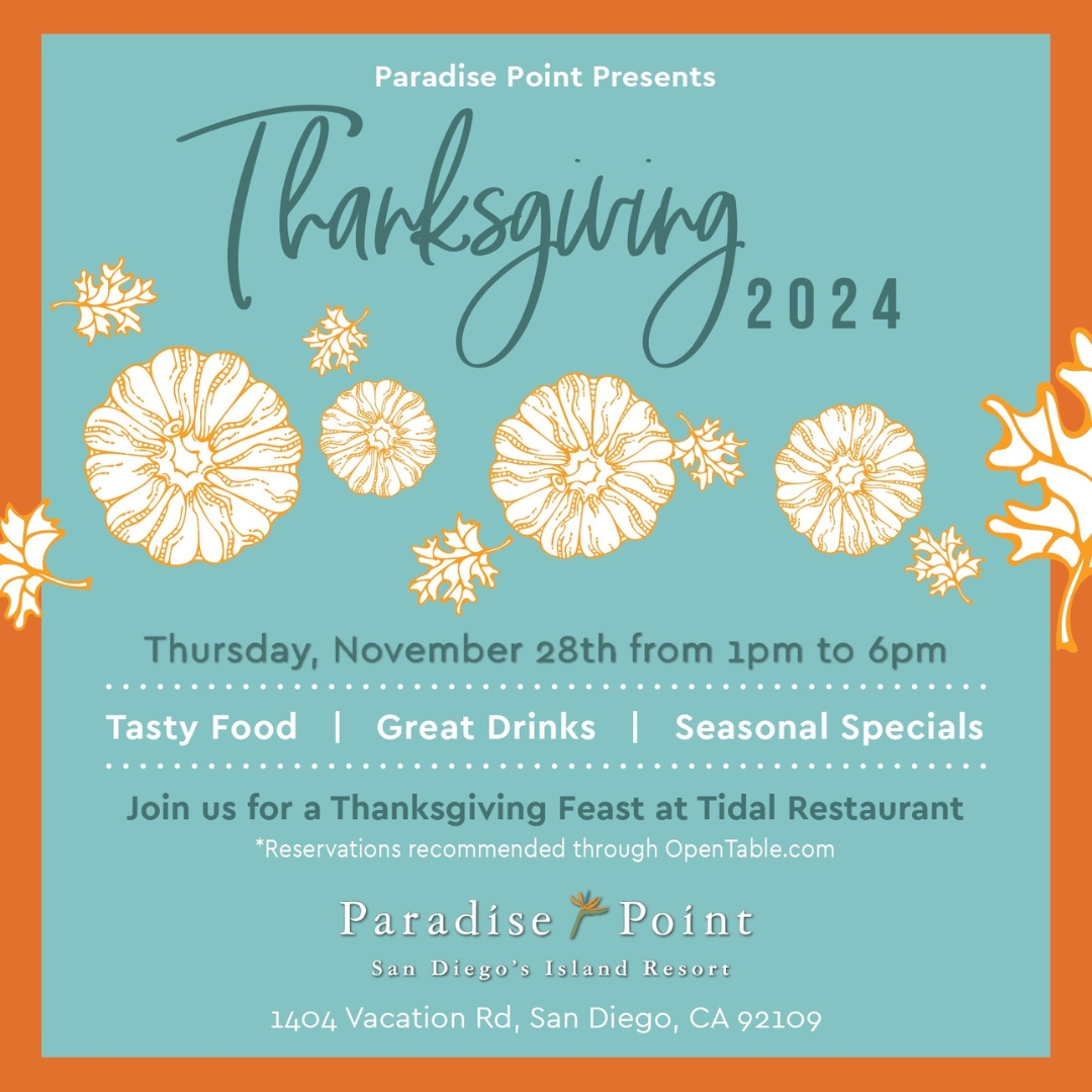 Celebrate Thanksgiving on the bay with a delicious feast featuring all your holiday favorites! Relax and enjoy the views while we handle the rest. 

Reservations recommended; please visit bit.ly/3V2D9pM #sandiego #sdfoodies