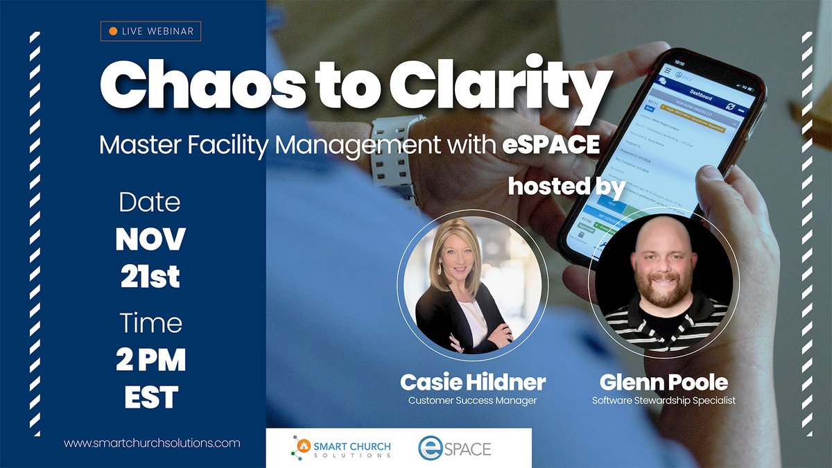 TOMORROW we’re going live with “From Chaos to Clarity: Master Facility Management with eSPACE!”

See you tomorrow at 2 PM EST! us02web.zoom.us/webinar/regist…